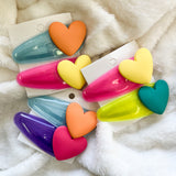 Jelly heart hair clips