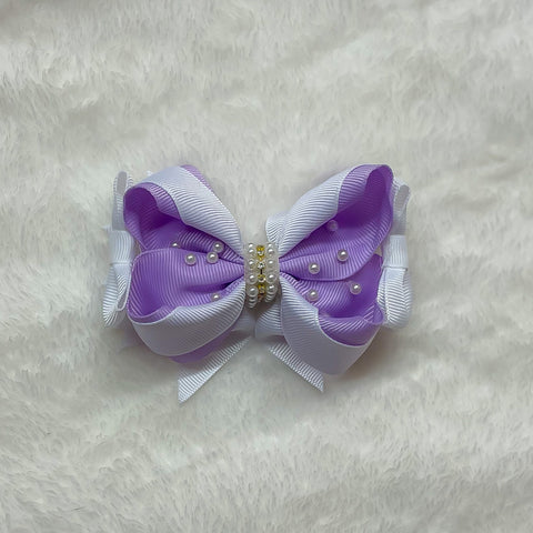 Vivacious Violet Pearl Bow