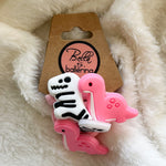 Dino girl hair ties