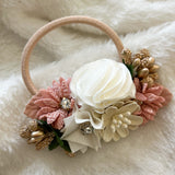 Boho floral hair tie