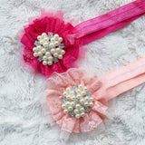 Hot Pink Lace Flower Headband