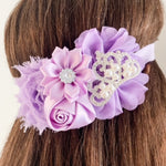 Lilac Rhinestone Crown Floral Headband
