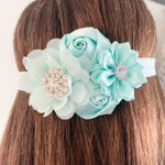 Blue Small Jeweled Flower Headband
