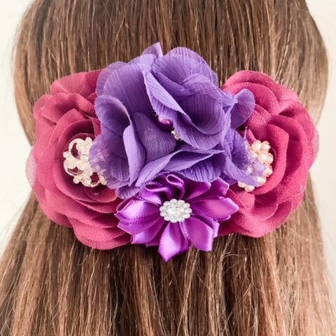 Purple Large Rosette Rhinestone Headband