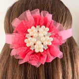 Hot Pink Lace Flower Headband